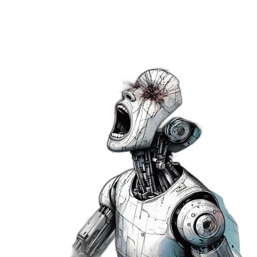 robot, comic book art, concept art, cyberpunk transparent PNG cut-out