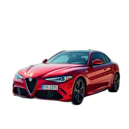 car, photorealistic, 3d render, red transparent PNG cut-out