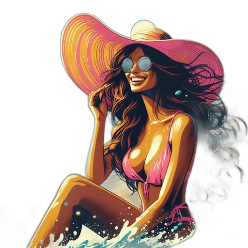 hat, concept art, watercolor, photorealistic transparent PNG cut-out