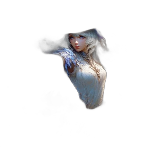 dress, dragon, face, weapon transparent PNG cut-out