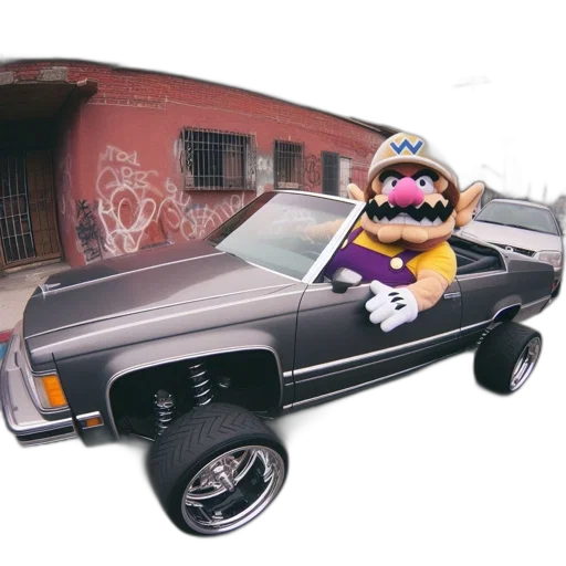car, animal, concept art, vaporwave transparent PNG cut-out