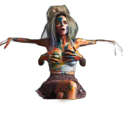 creature, dress, hair, mask transparent PNG cut-out