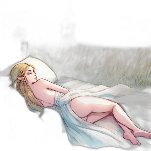dress, creature, concept art, watercolor transparent PNG cut-out