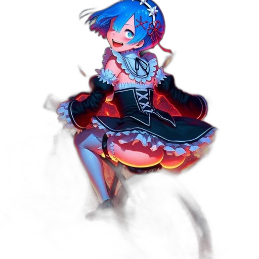 dress, robot, staff, weapon transparent PNG cut-out