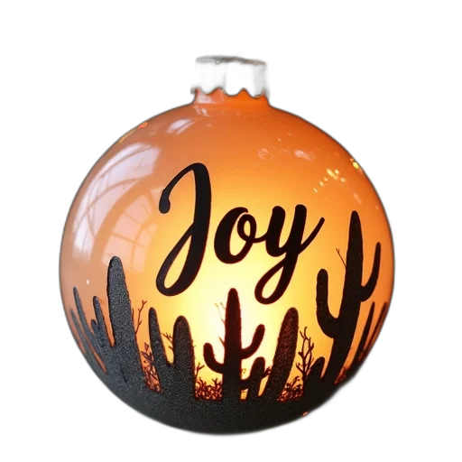 christmas, ornament, message, joy transparent PNG cut-out