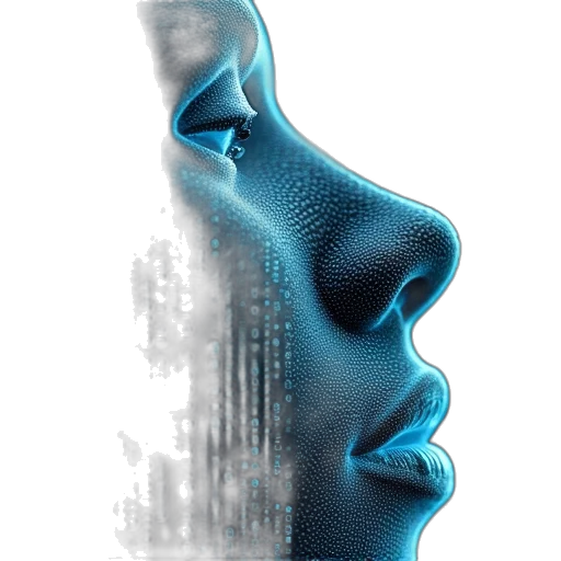 face, mask, robot, 3d render transparent PNG cut-out