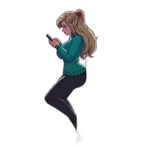 staff, jacket, weapon, hair transparent PNG cut-out