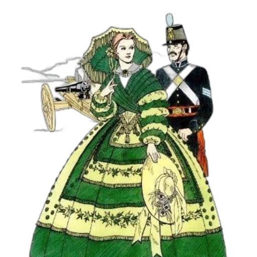 dress, staff, crown, weapon transparent PNG cut-out