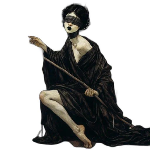 mask, dress, staff, concept art transparent PNG cut-out
