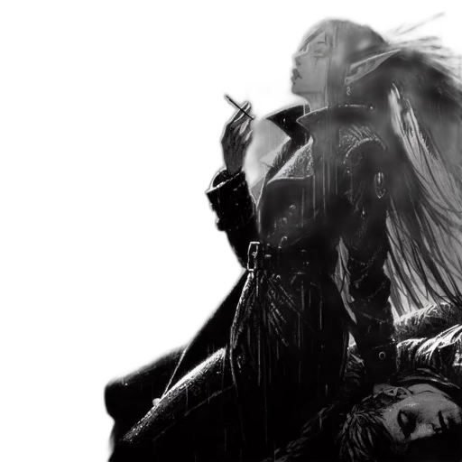 hair, weapon, sword, concept art transparent PNG cut-out
