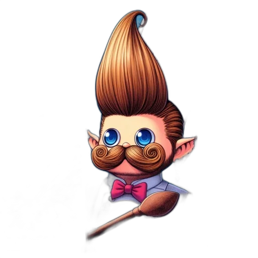 hair, staff, animal, crown transparent PNG cut-out