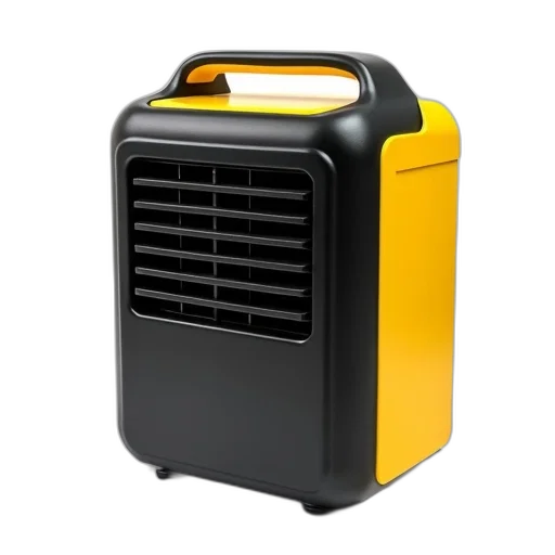 black, yellow, portable, air transparent PNG cut-out