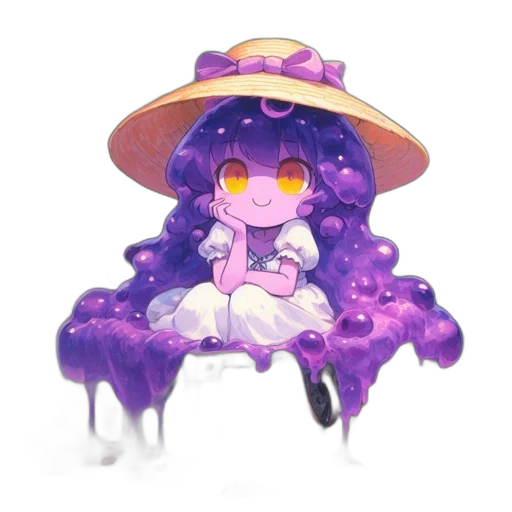 hat, staff, flower, creature transparent PNG cut-out