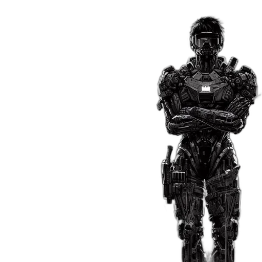 robot, weapon, concept art, cyberpunk transparent PNG cut-out