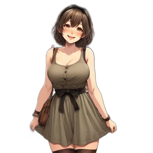 dress, flower, staff, face transparent PNG cut-out
