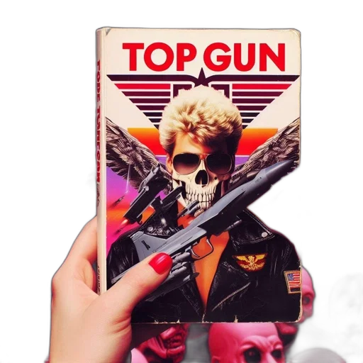 weapon, cyberpunk, vaporwave, comic book art transparent PNG cut-out