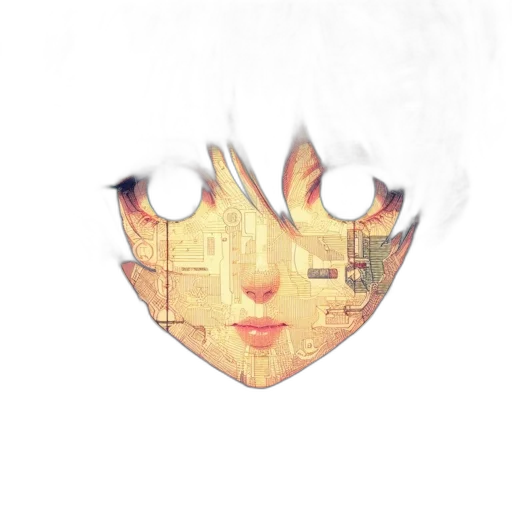 face, mask, robot, hair transparent PNG cut-out