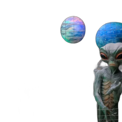 creature, robot, mask, vaporwave transparent PNG cut-out