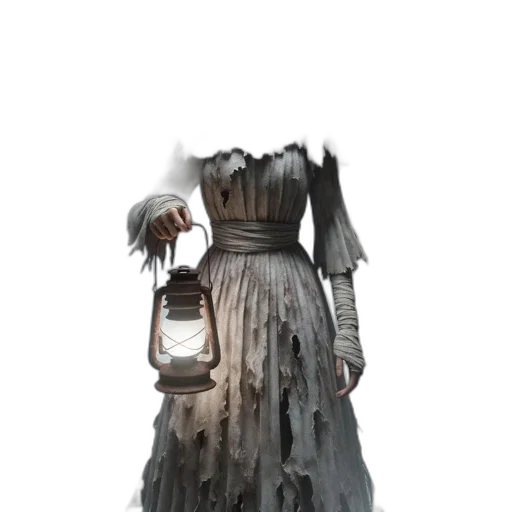 dress, staff, mask, hair transparent PNG cut-out