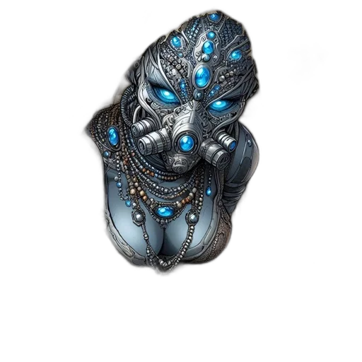 jewelry, mask, face, robot transparent PNG cut-out