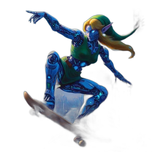 robot, concept art, 3d render, vaporwave transparent PNG cut-out