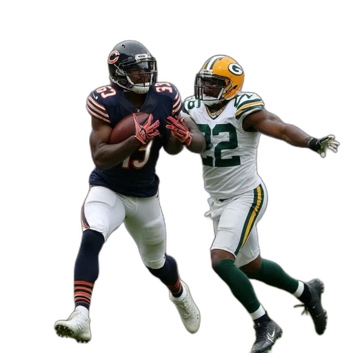 chicago, bears, player, catches transparent PNG cut-out