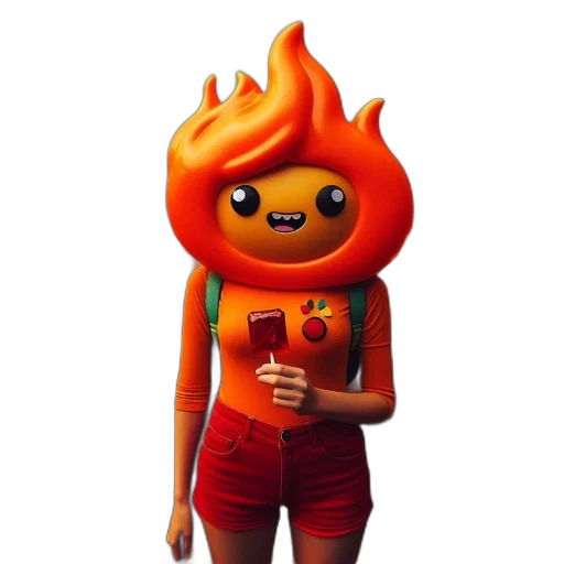 mask, jacket, creature, staff transparent PNG cut-out