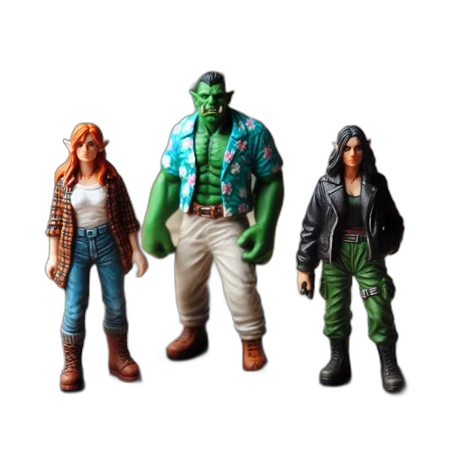 concept art, 3d render, comic book art, three transparent PNG cut-out