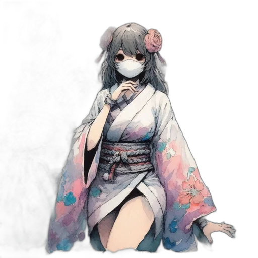 mask, dress, staff, flower transparent PNG cut-out