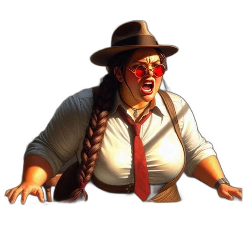 staff, hat, face, creature transparent PNG cut-out