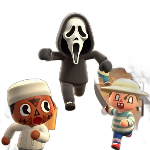 mask, concept art, 3d render, animated transparent PNG cut-out