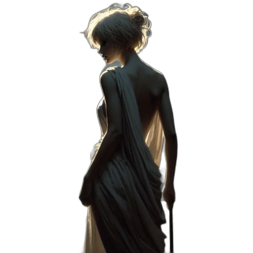 dress, staff, crown, face transparent PNG cut-out
