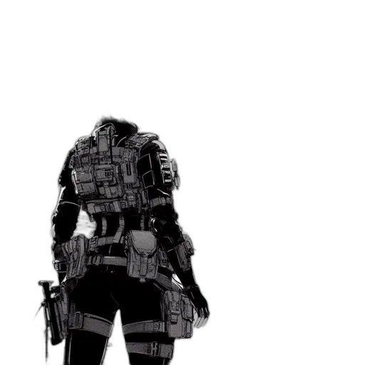 robot, weapon, jacket, mask transparent PNG cut-out