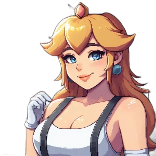dress, crown, staff, pixel art transparent PNG cut-out