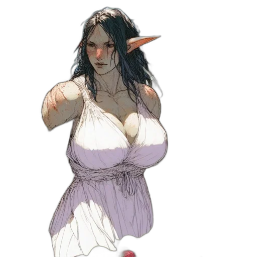 dress, staff, dragon, creature transparent PNG cut-out
