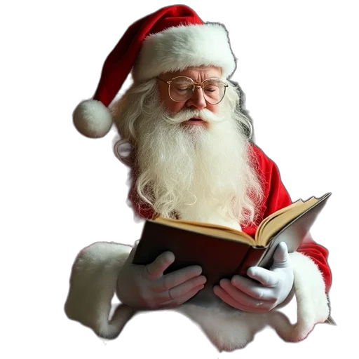golden, santa, book, record transparent PNG cut-out