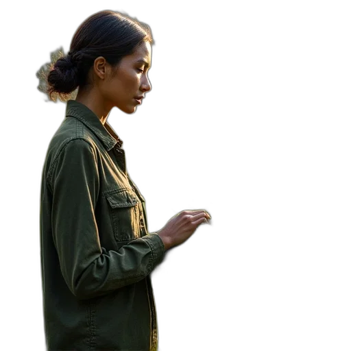 jacket, staff, dress, face transparent PNG cut-out
