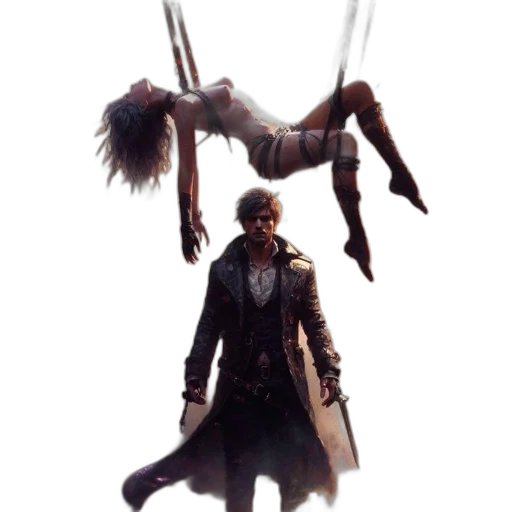 jacket, weapon, concept art, cyberpunk transparent PNG cut-out