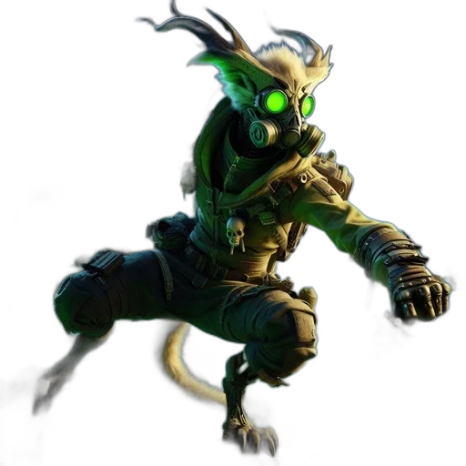 creature, dragon, staff, mask transparent PNG cut-out