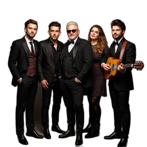 band, person, pose, group transparent PNG cut-out