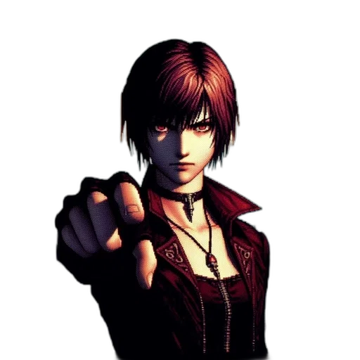 weapon, jacket, staff, face transparent PNG cut-out