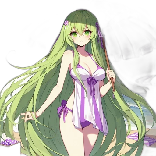 dress, staff, anime, concept art transparent PNG cut-out