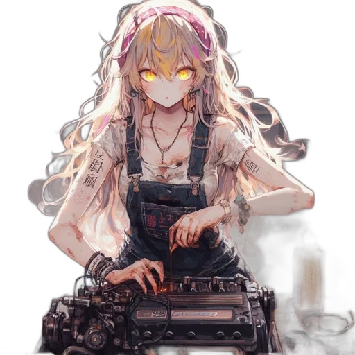 dress, staff, weapon, robot transparent PNG cut-out