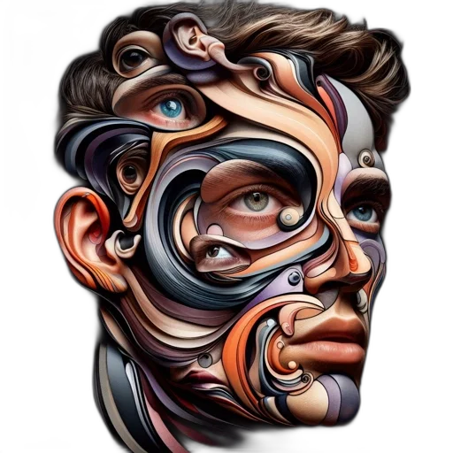 face, mask, robot, creature transparent PNG cut-out