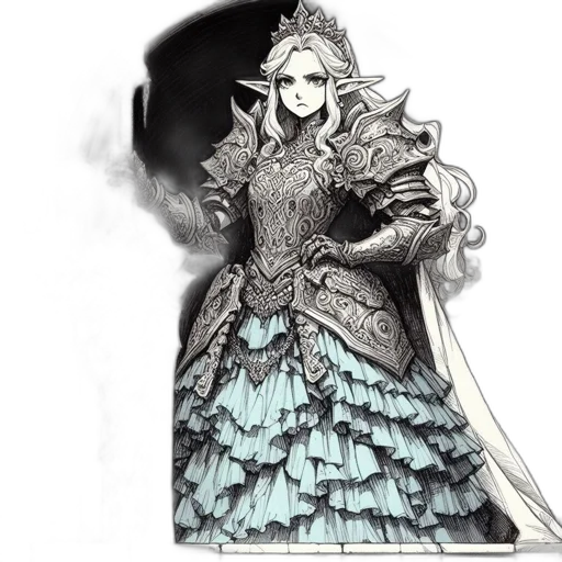 dress, crown, concept art, fantasy art transparent PNG cut-out
