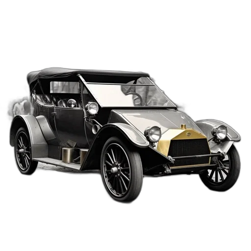 car, 3d render, vintage, cobblestone transparent PNG cut-out