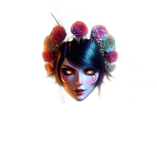 flower, crown, jewelry, face transparent PNG cut-out
