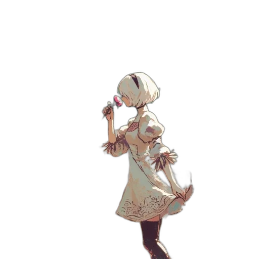 dress, staff, weapon, robot transparent PNG cut-out