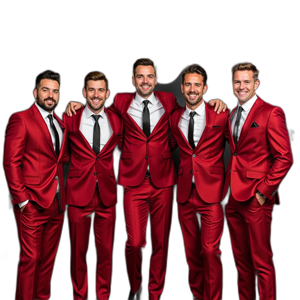 jacket, staff, red, group transparent PNG cut-out