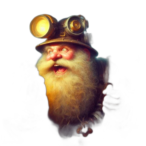 creature, hat, face, staff transparent PNG cut-out